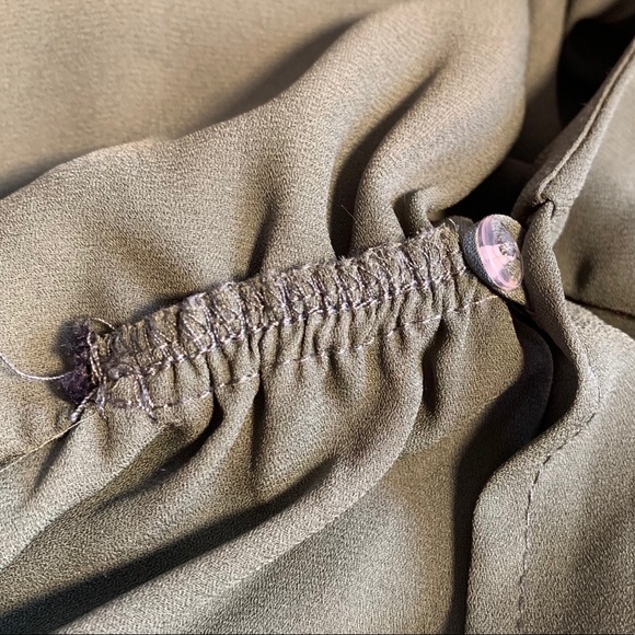 Lily White Cross-Tie Blouse Gathered Short Sleeve - Picture 7 of 15